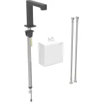 Grifo electrónico para lavabos Geberit Brenta, montaje de encimera, servicio a generador, con caja funcional vista: Negro mate / Con revestimiento de limpieza fácil, Mezclador=Con mezclador